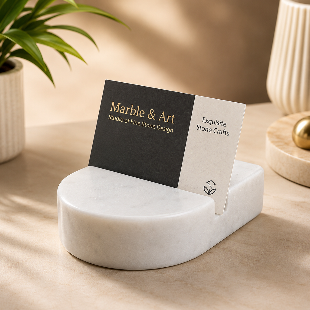 White Marble Card Holder | business card holder