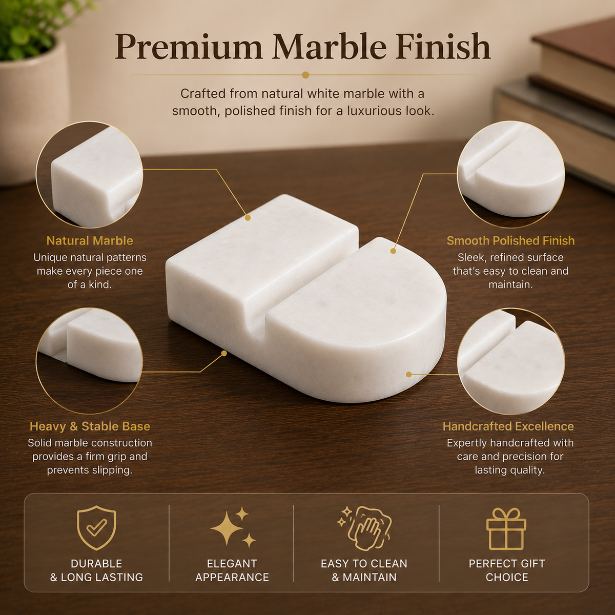 White Marble Card Holder | business card holder