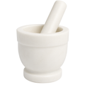 White Marble Mortar and Pestle Set | Handcrafted Stone Okhli | 4x4 inch